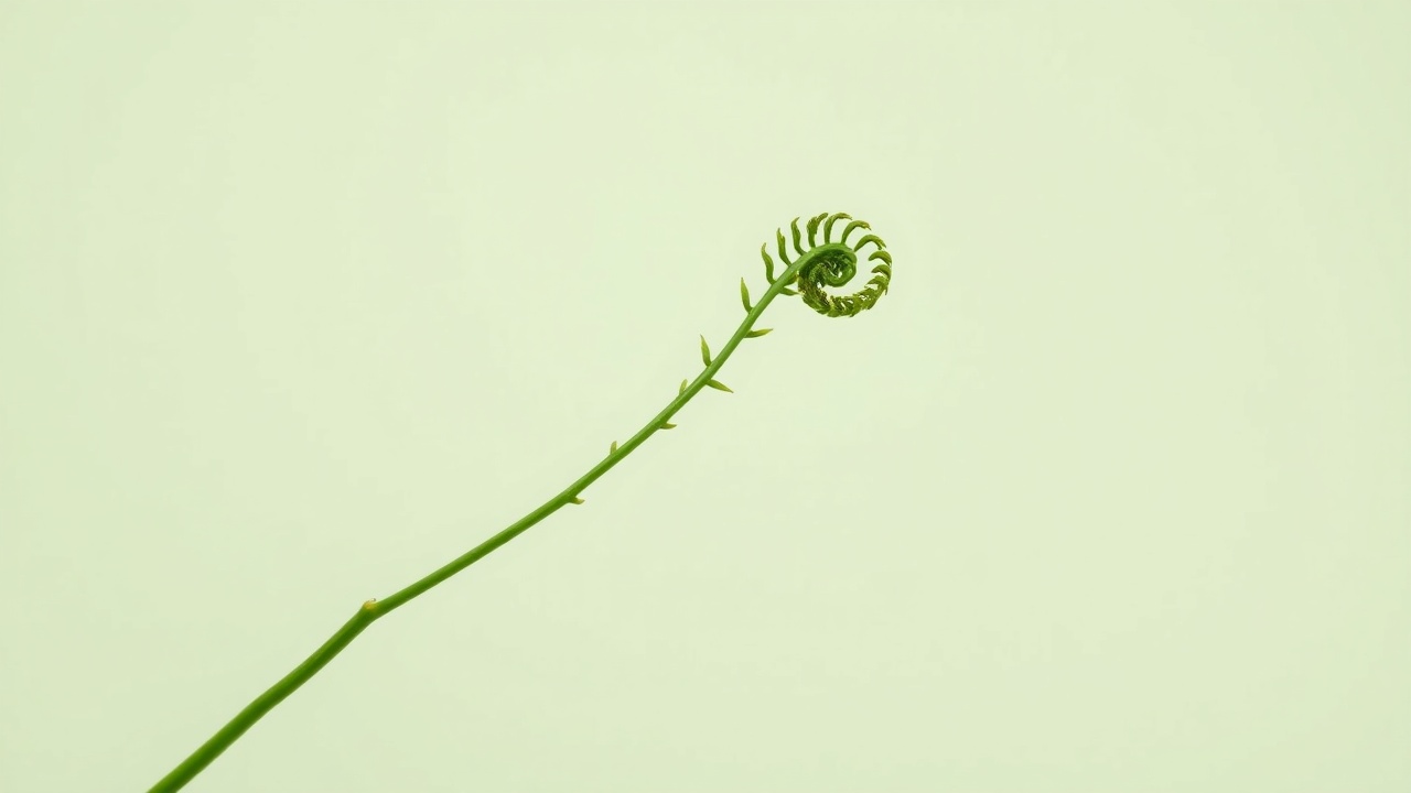 A delicate fern illustration on a soft sage background