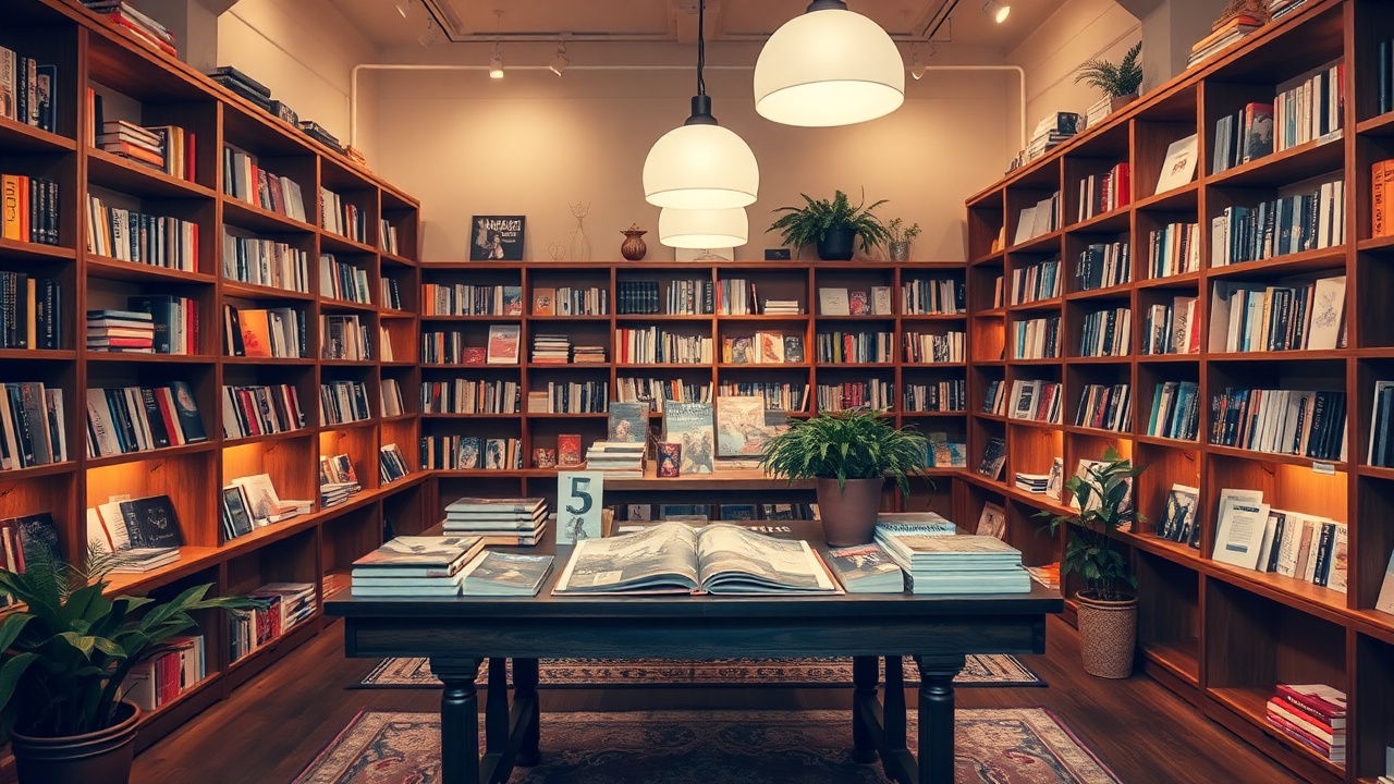 Interior of The Bookworm independent bookshop in San Francisco